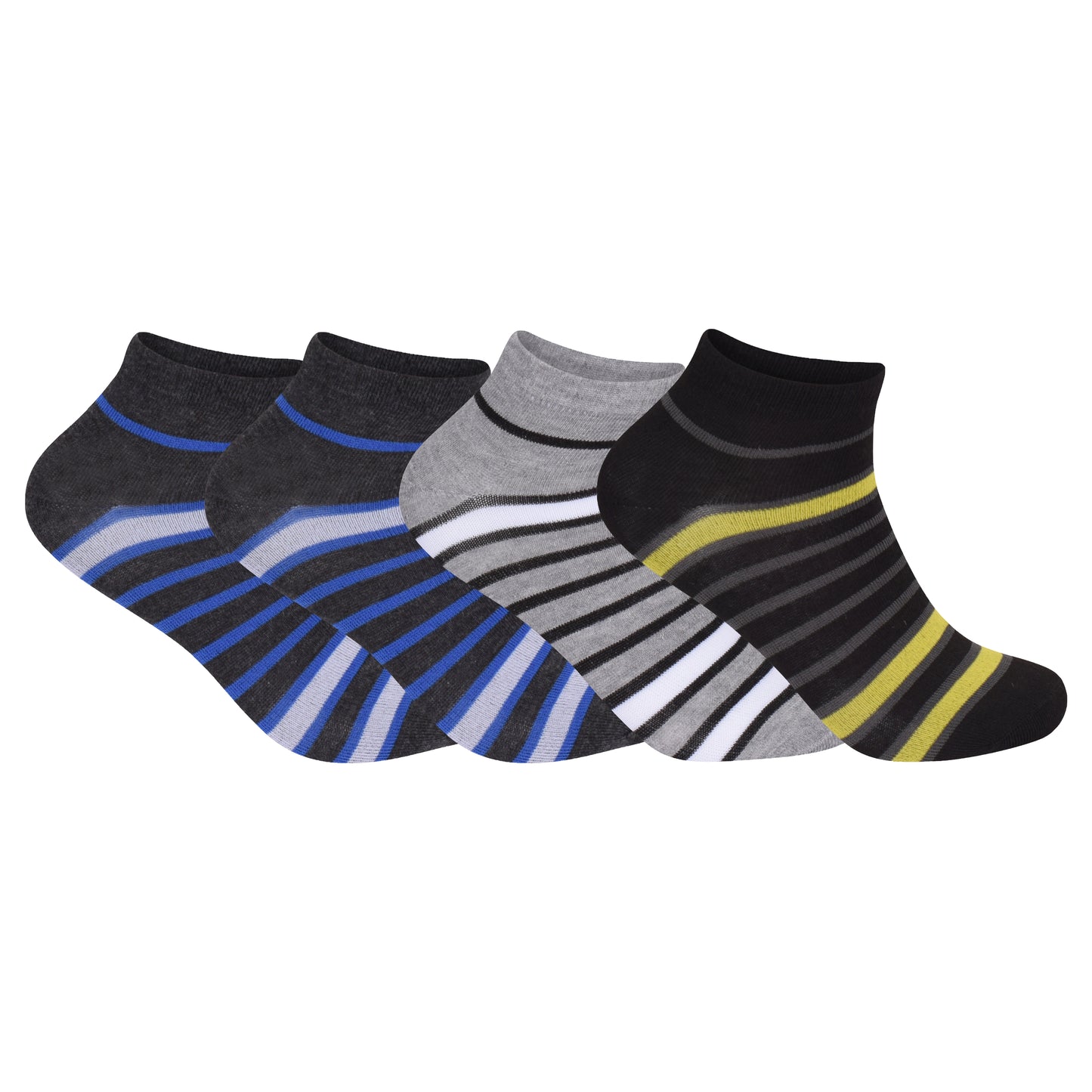 Mens Trainer Socks - Full Stripes (12 Pairs)