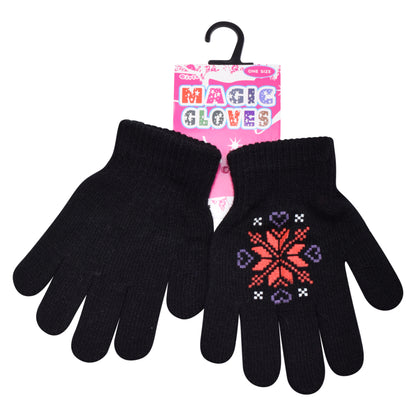 PRO HEAT™ Kids Thermal Magic Gloves - Diamond Snowflake (Assorted Colours)