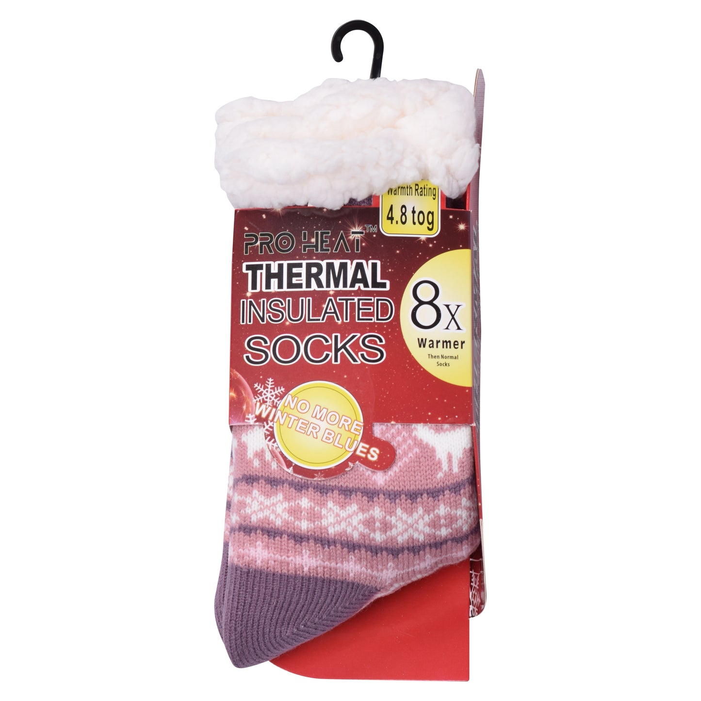 Ladies 4.8 TOG Cosy Slipper Socks - Big Snowflake