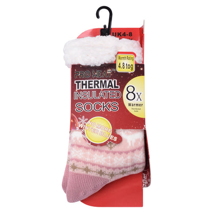 Ladies 4.8 TOG Cosy Slipper Socks - Big Snowflake