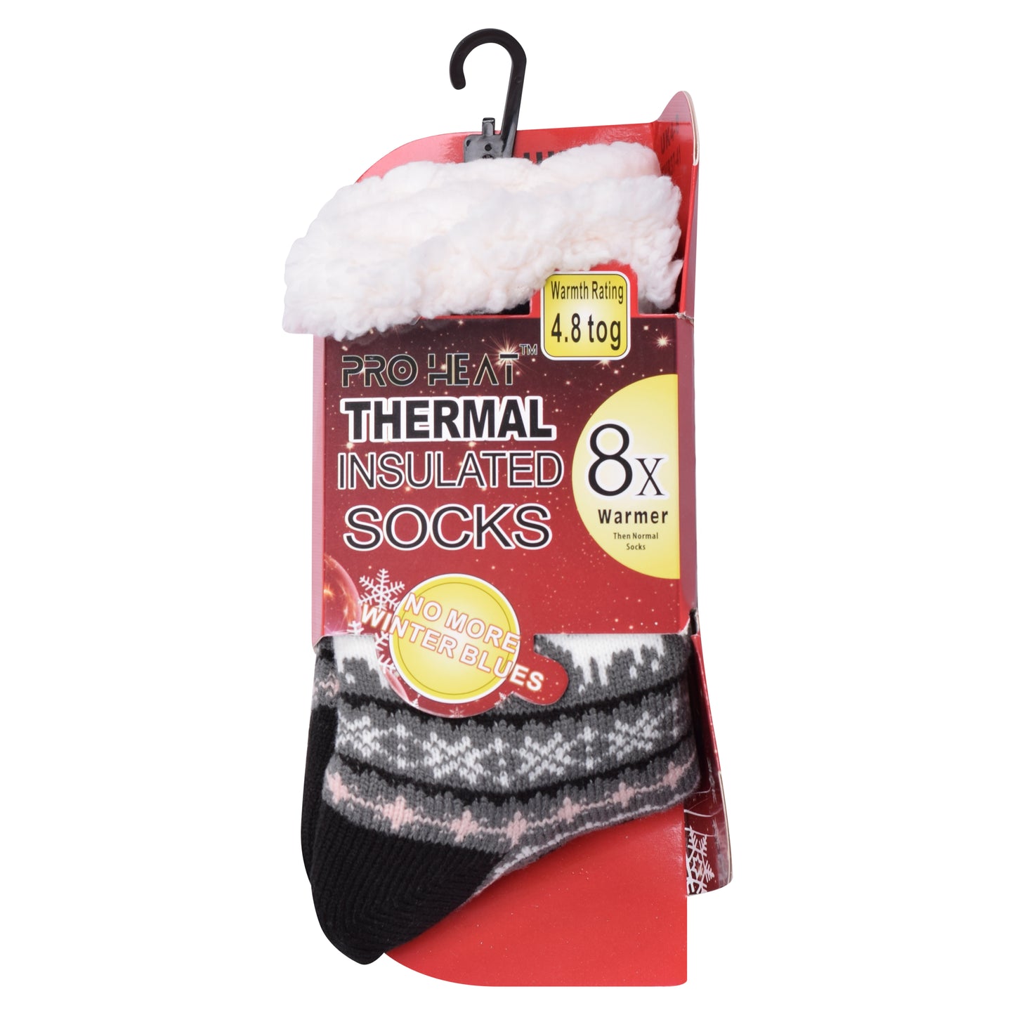 Ladies 4.8 TOG Cosy Slipper Socks - Big Snowflake