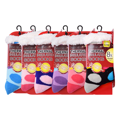 Ladies 4.8 TOG Cosy Slipper Socks - Colourful Polka Dot