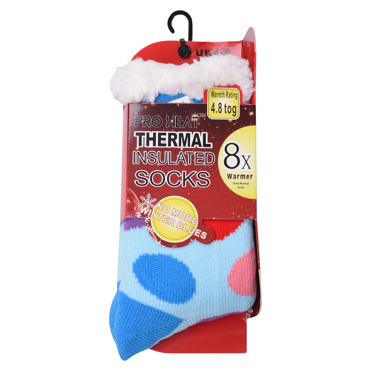Ladies 4.8 TOG Cosy Slipper Socks - Colourful Polka Dot