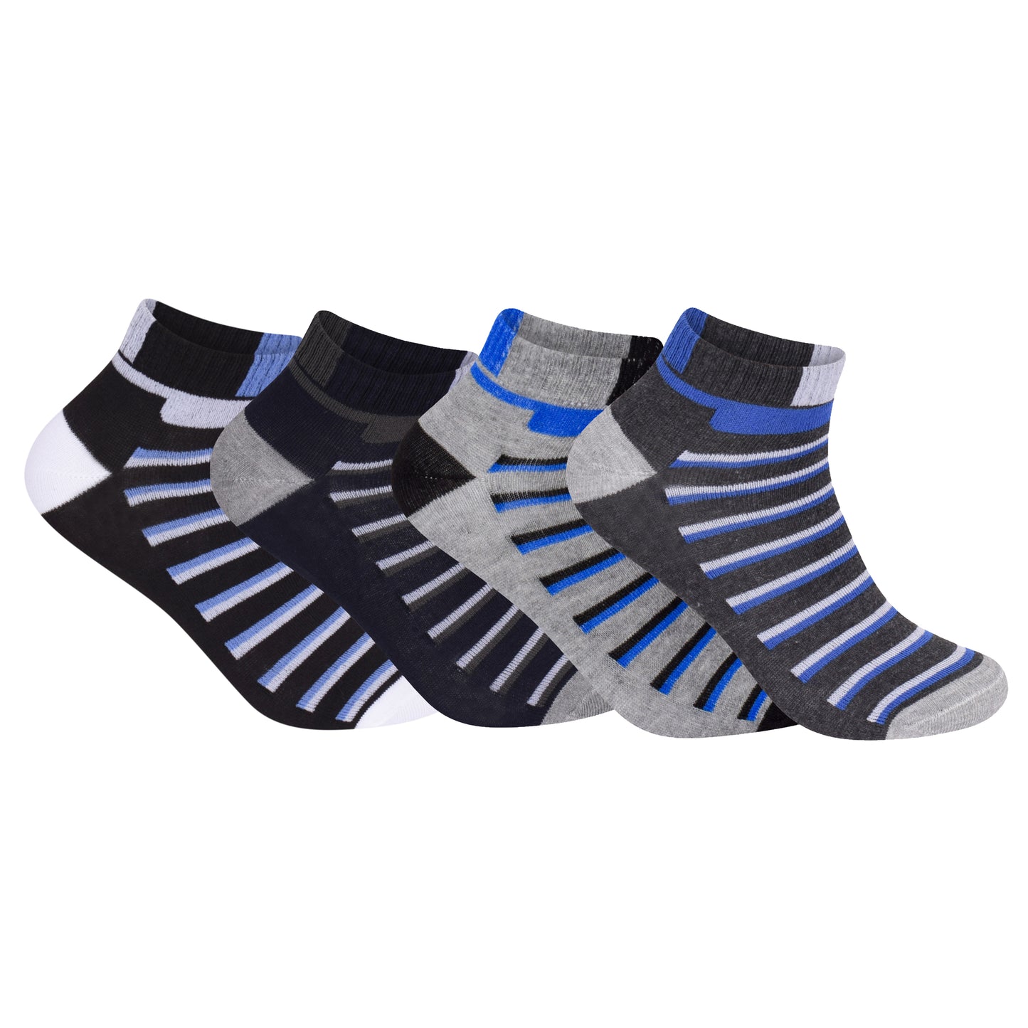 Mens Trainer Socks - Top Striped (12 Pairs)