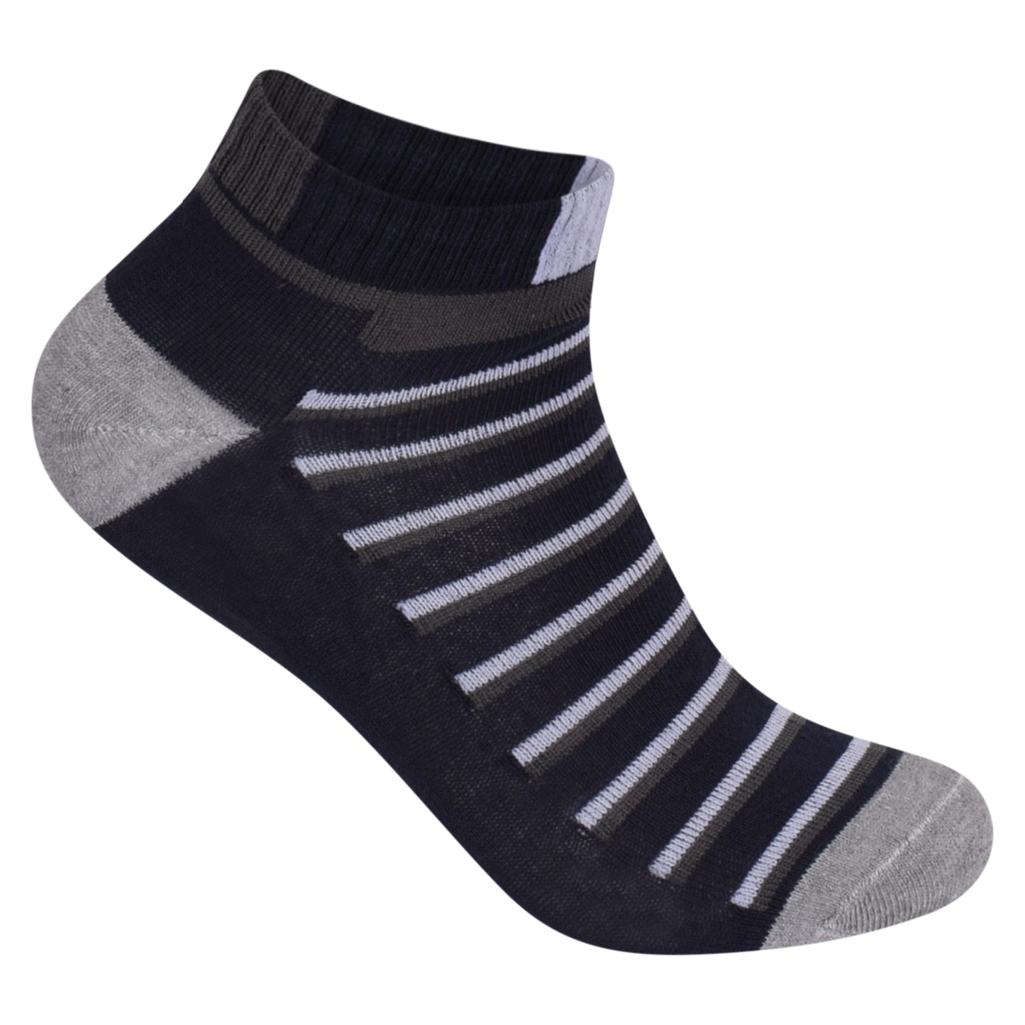 Mens Trainer Socks - Top Striped (12 Pairs)