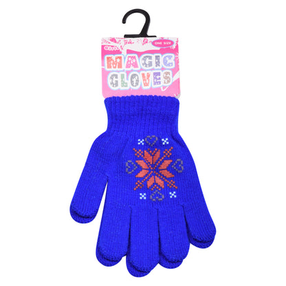 PRO HEAT™ Kids Thermal Magic Gloves - Diamond Snowflake (Assorted Colours)