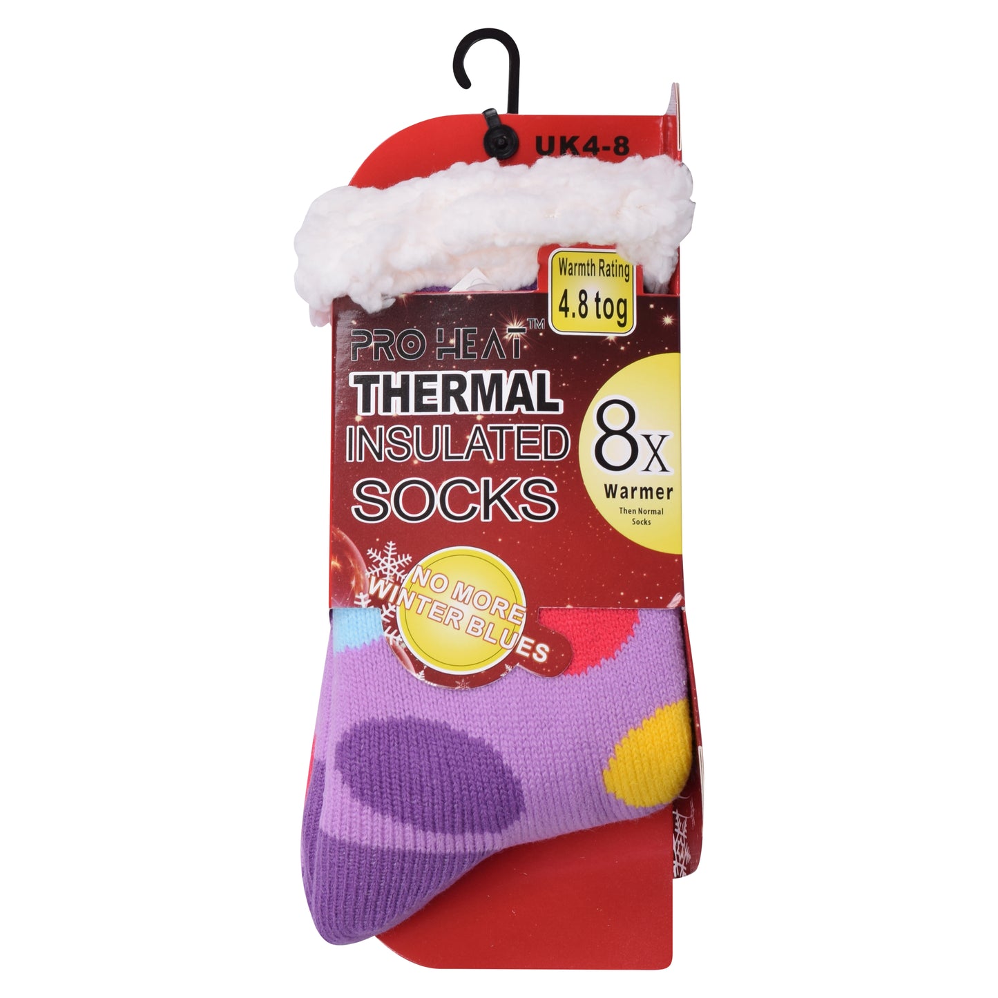 Ladies 4.8 TOG Cosy Slipper Socks - Colourful Polka Dot