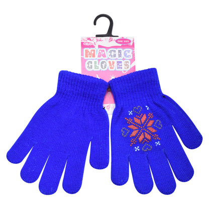 PRO HEAT™ Kids Thermal Magic Gloves - Diamond Snowflake (Assorted Colours)