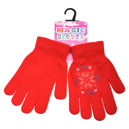 PRO HEAT™ Kids Thermal Magic Gloves - Diamond Snowflake (Assorted Colours)