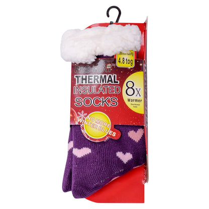 Ladies 4.8 TOG Cosy Slipper Socks - Two Tone Hearts