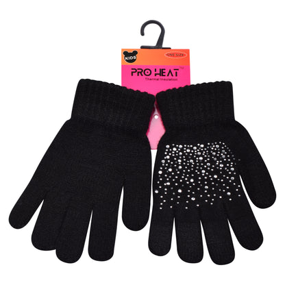 PRO HEAT™ Kids Thermal Magic Gloves - Diamante (Assorted Colours)