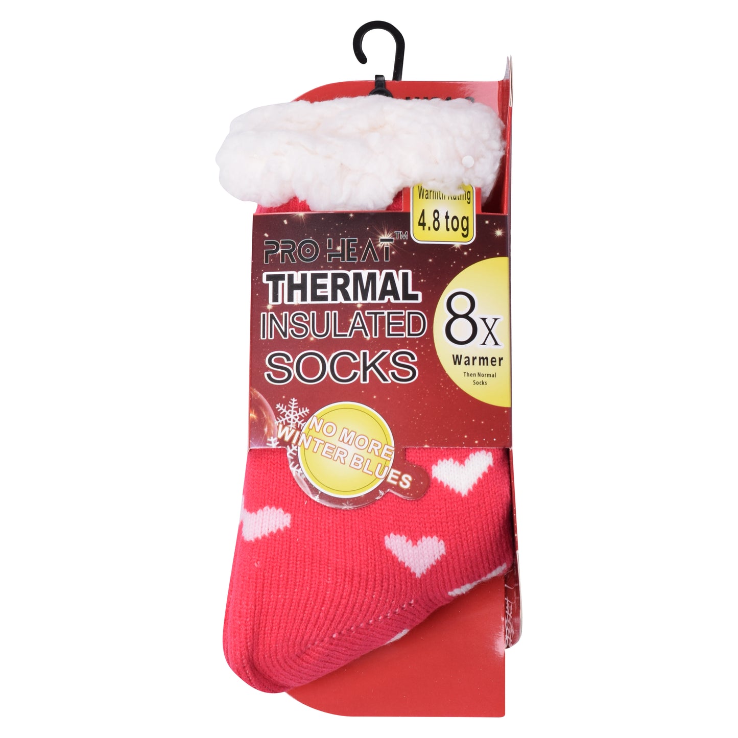 Ladies 4.8 TOG Cosy Slipper Socks - Two Tone Hearts
