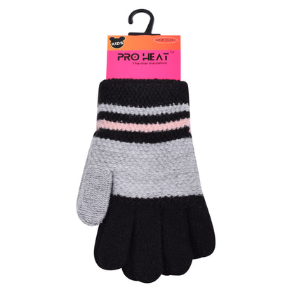 PRO HEAT™ Kids Thermal Magic Gloves - Striped (Assorted Colours)