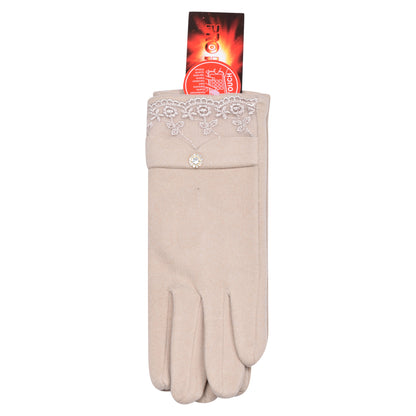 Ladies Cotton Laced Elegance Touchscreen Gloves - Assorted (12 Pairs)