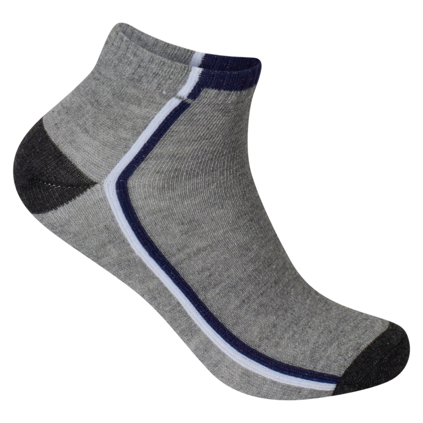 Mens Trainer Socks - Mid Stripes (12 Pairs)