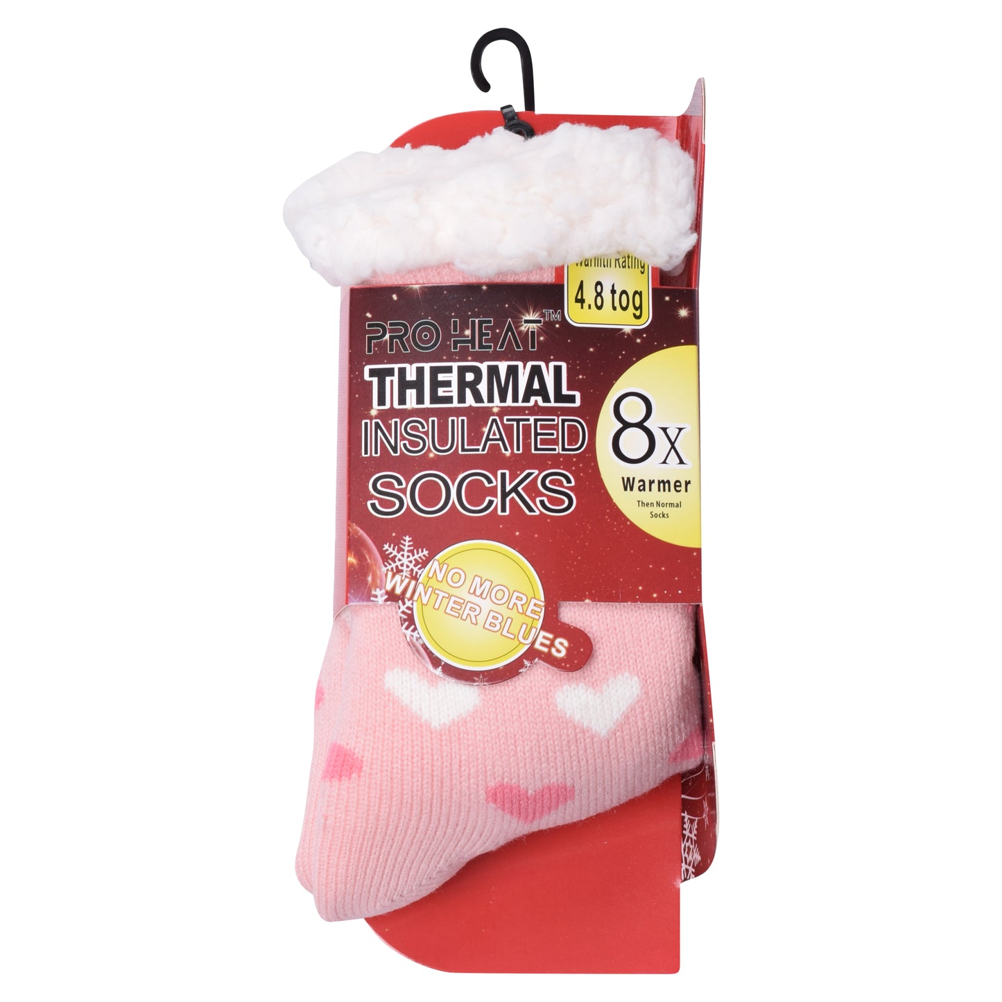 Ladies 4.8 TOG Cosy Slipper Socks - Two Tone Hearts