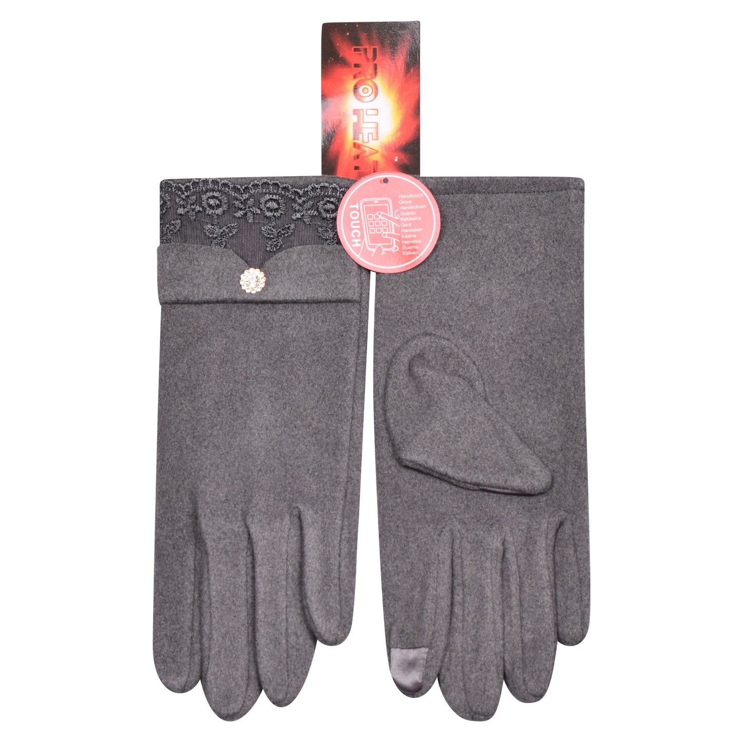 Ladies Cotton Laced Elegance Touchscreen Gloves - Assorted (12 Pairs)