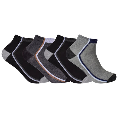 Mens Trainer Socks - Mid Stripes (12 Pairs)