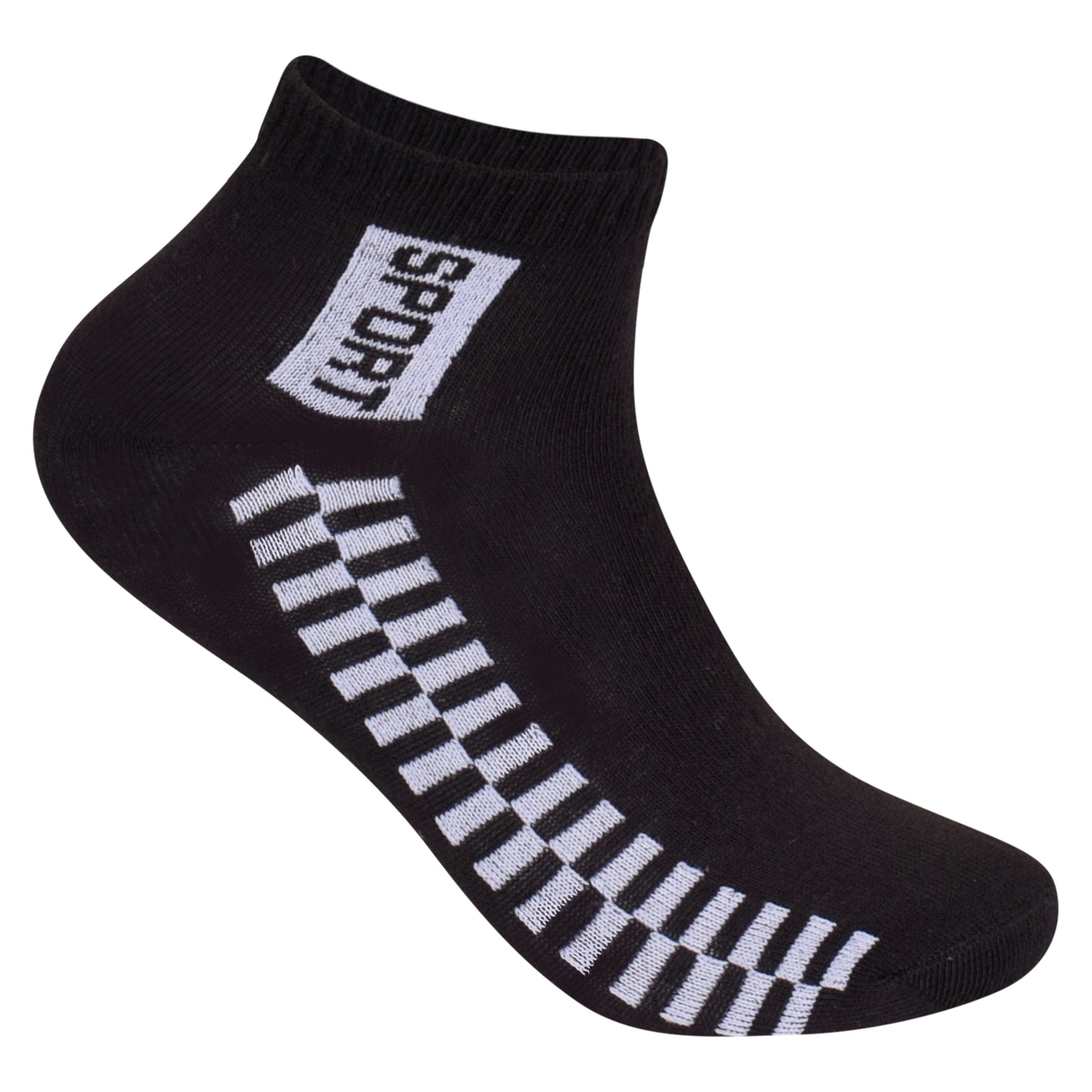 Mens Trainer Socks - Checkered (12 Pairs)