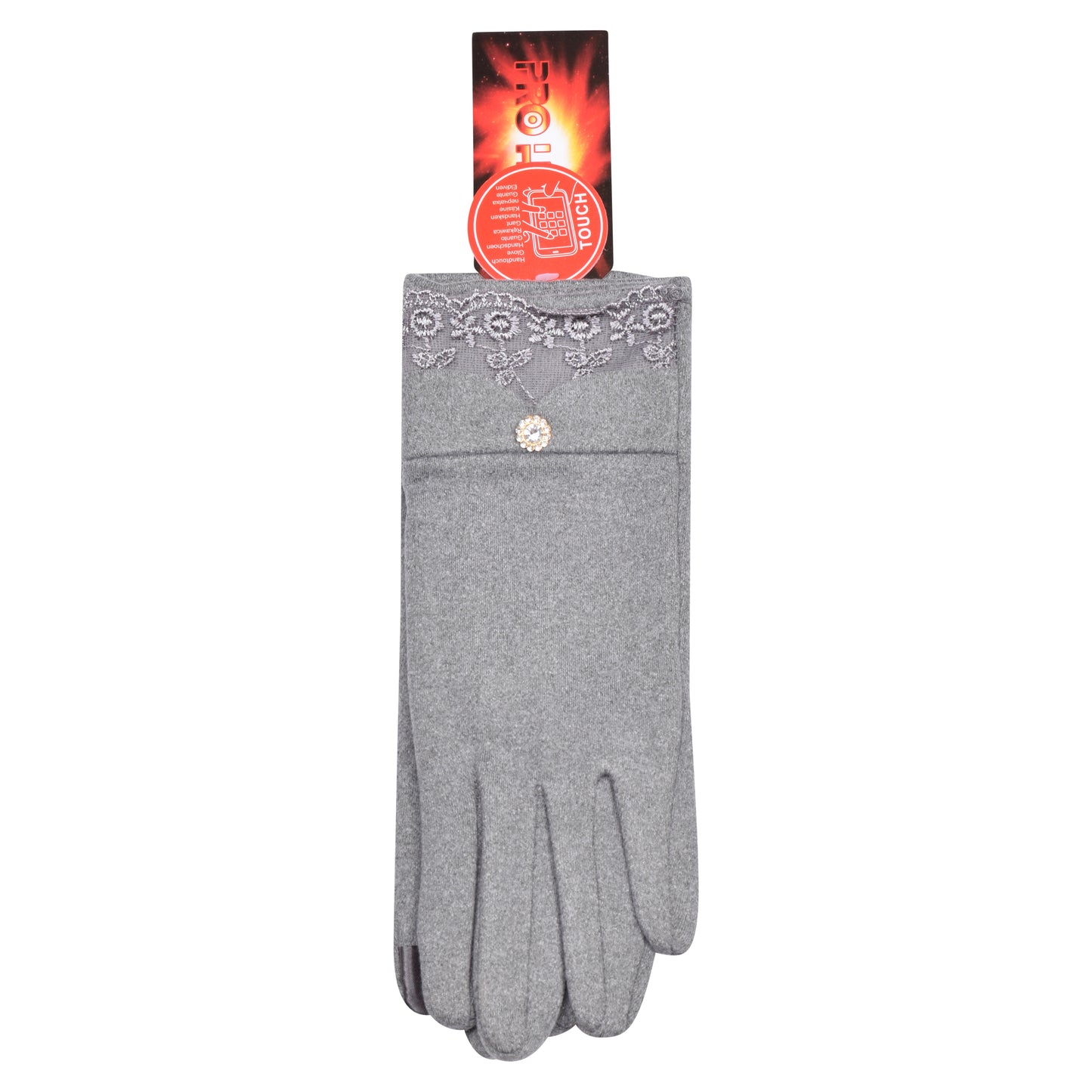 Ladies Cotton Laced Elegance Touchscreen Gloves - Assorted (12 Pairs)