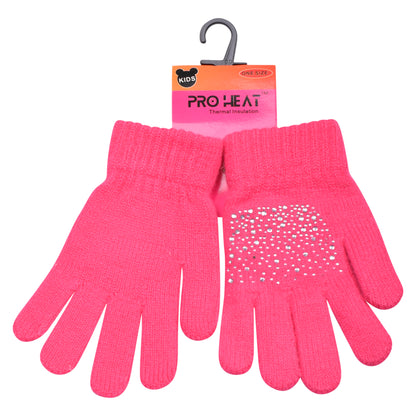 PRO HEAT™ Kids Thermal Magic Gloves - Diamante (Assorted Colours)