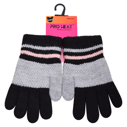 PRO HEAT™ Kids Thermal Magic Gloves - Striped (Assorted Colours)