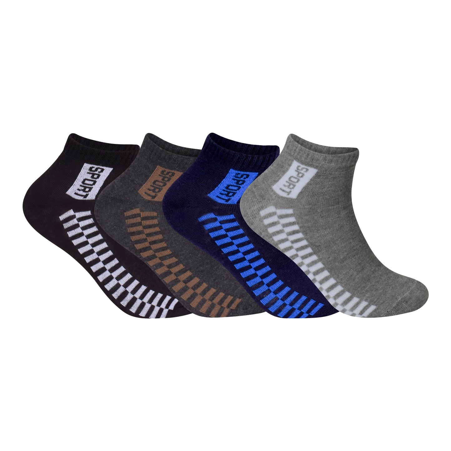 Mens Trainer Socks - Checkered (12 Pairs)