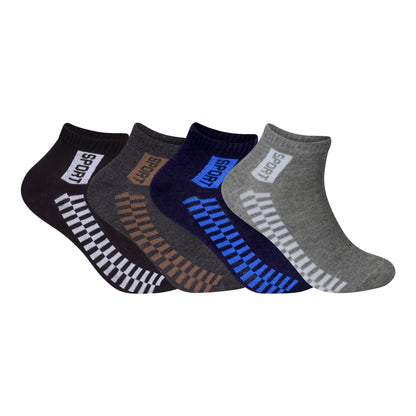 Mens Trainer Socks - Checkered (12 Pairs)