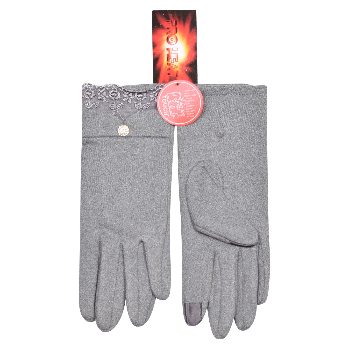 Ladies Cotton Laced Elegance Touchscreen Gloves - Assorted (12 Pairs)