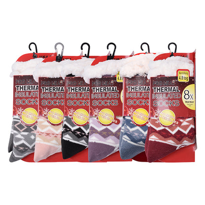 Ladies 4.8 TOG Cosy Slipper Socks - Fair Isle