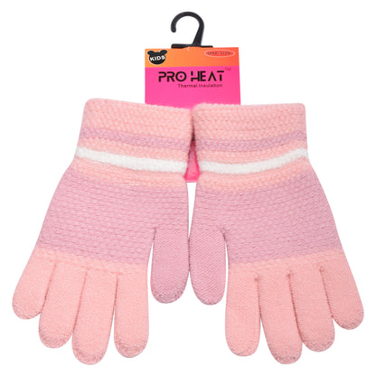 PRO HEAT™ Kids Thermal Magic Gloves - Striped (Assorted Colours)