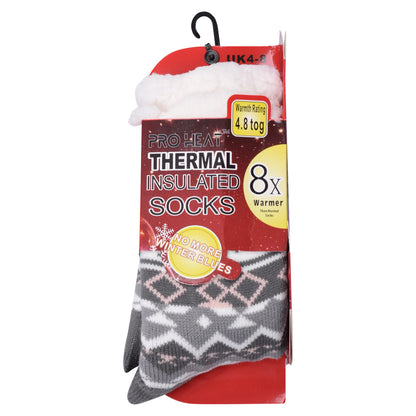 Ladies 4.8 TOG Cosy Slipper Socks - Fair Isle
