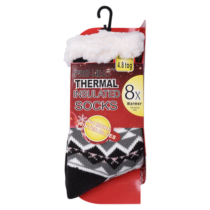 Ladies 4.8 TOG Cosy Slipper Socks - Fair Isle