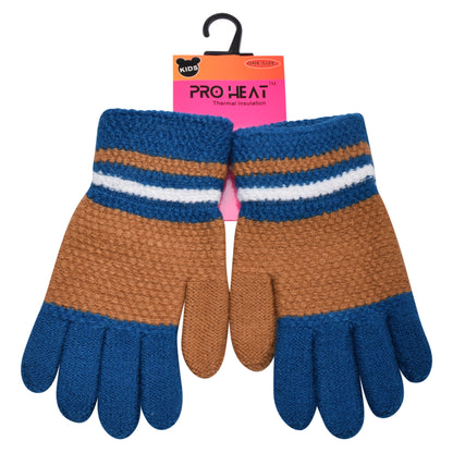 PRO HEAT™ Kids Thermal Magic Gloves - Striped (Assorted Colours)