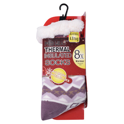 Ladies 4.8 TOG Cosy Slipper Socks - Fair Isle
