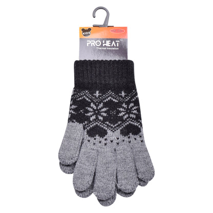 PRO HEAT™ Kids Thermal Magic Gloves - Snowflake & Hearts (Assorted Colours)