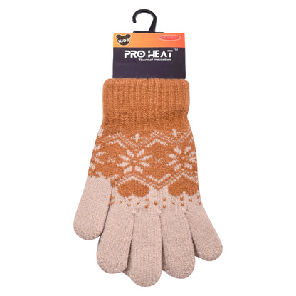 PRO HEAT™ Kids Thermal Magic Gloves - Snowflake & Hearts (Assorted Colours)