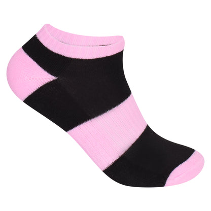 Ladies Cushioned Trainer Socks - Black/Assorted (12 Pairs)