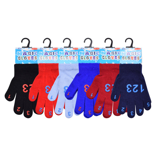 PRO HEAT™ Kids Thermal Magic Gloves - Numbers (Assorted Colours)