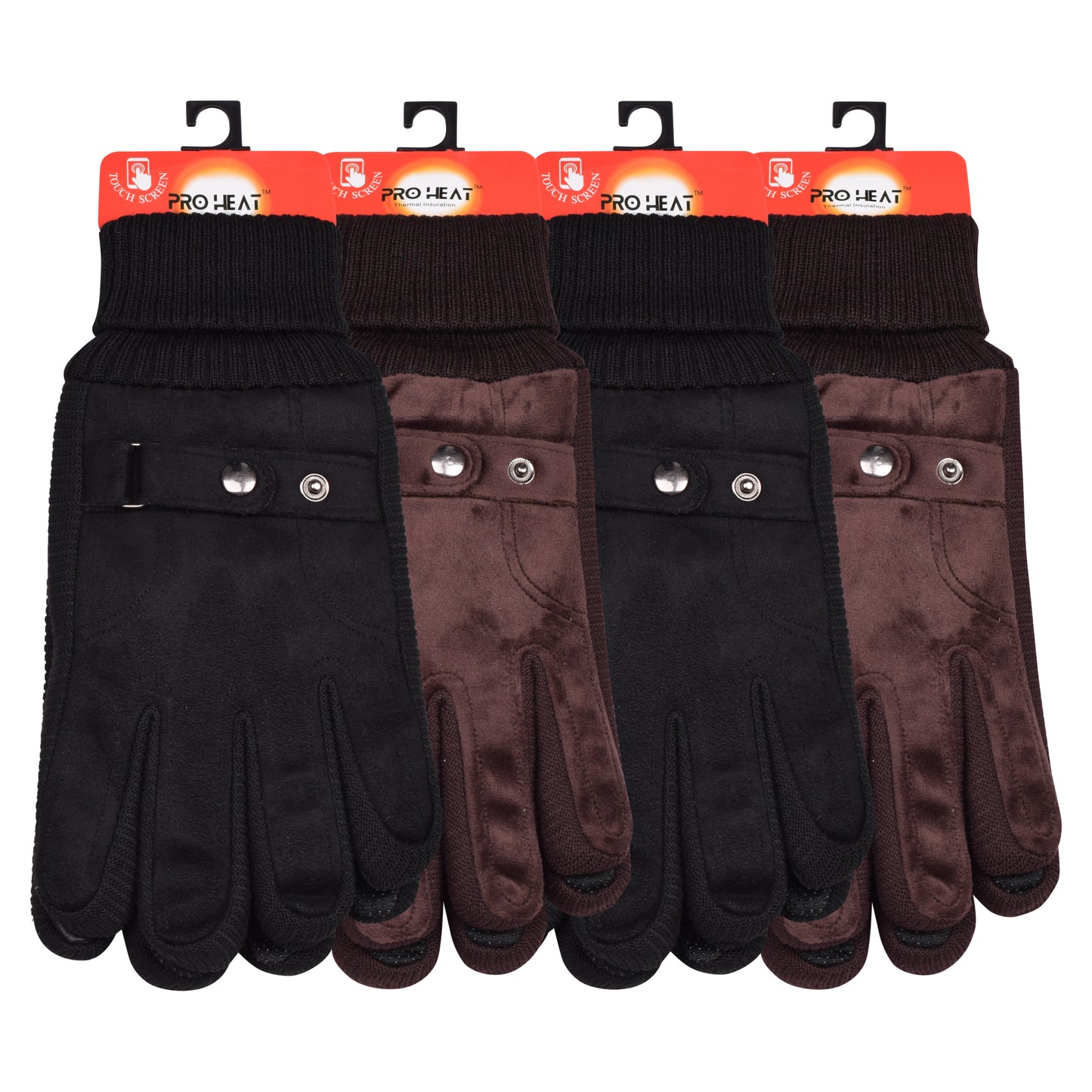 Mens Classic Thermal Touchscreen Gloves (12 Pairs)
