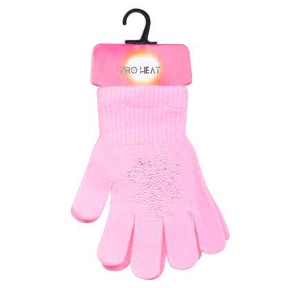 PRO HEAT™ Kids Thermal Magic Gloves - Rhinestones Butterflies (Assorted Colours)