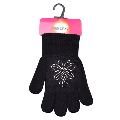 PRO HEAT™ Kids Thermal Magic Gloves - Rhinestones Butterflies (Assorted Colours)