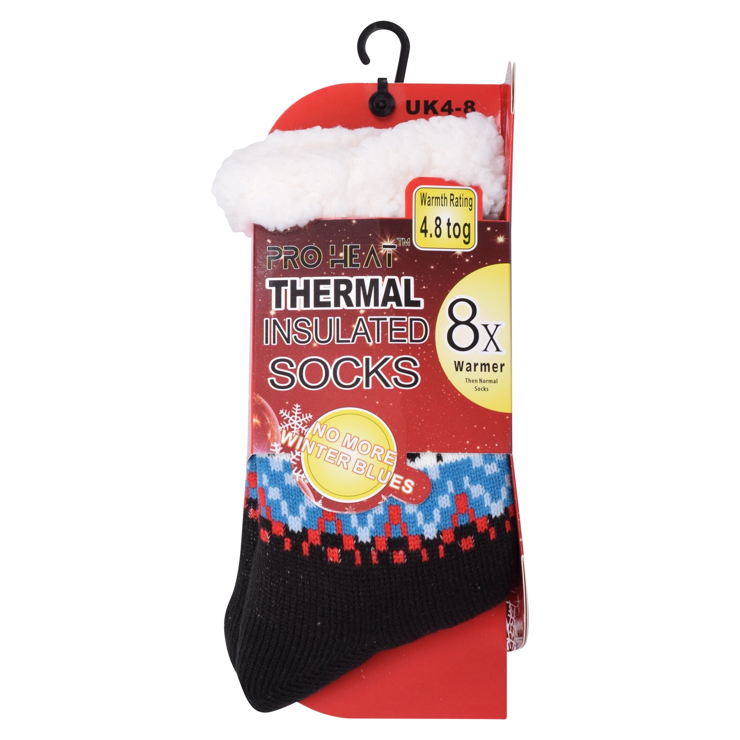 Ladies 4.8 TOG Cosy Slipper Socks - Colourful Nordic Pattern