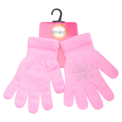 PRO HEAT™ Kids Thermal Magic Gloves - Rhinestones Butterflies (Assorted Colours)