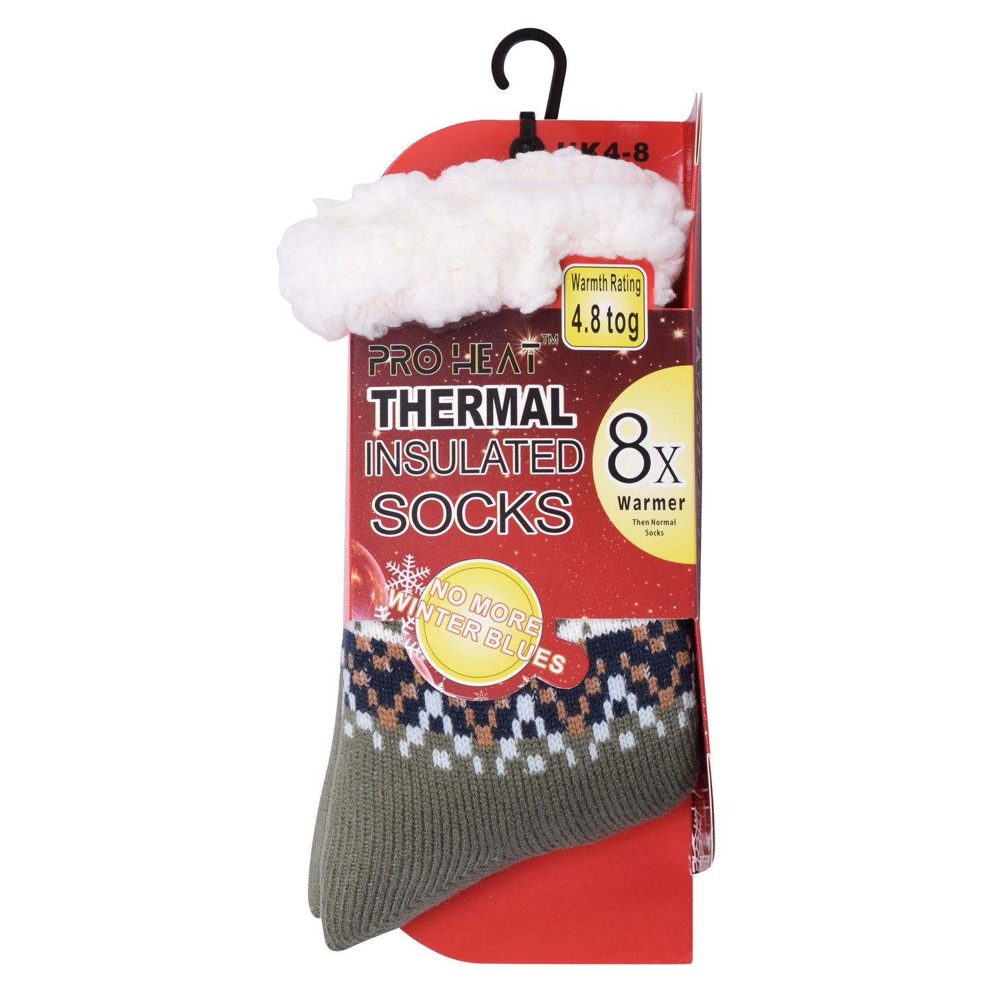 Ladies 4.8 TOG Cosy Slipper Socks - Colourful Nordic Pattern