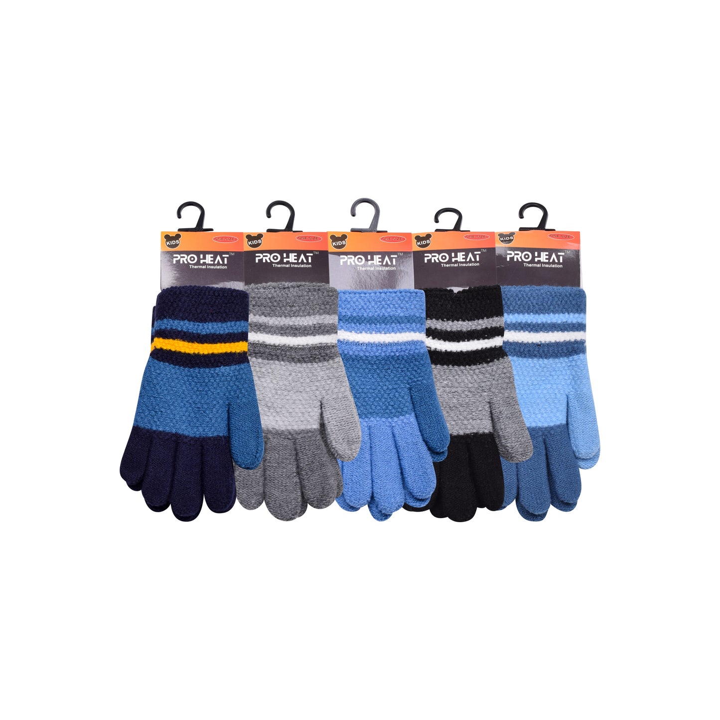 PRO HEAT™ Kids Thermal Magic Gloves - Bold Stripes (Assorted Colours)