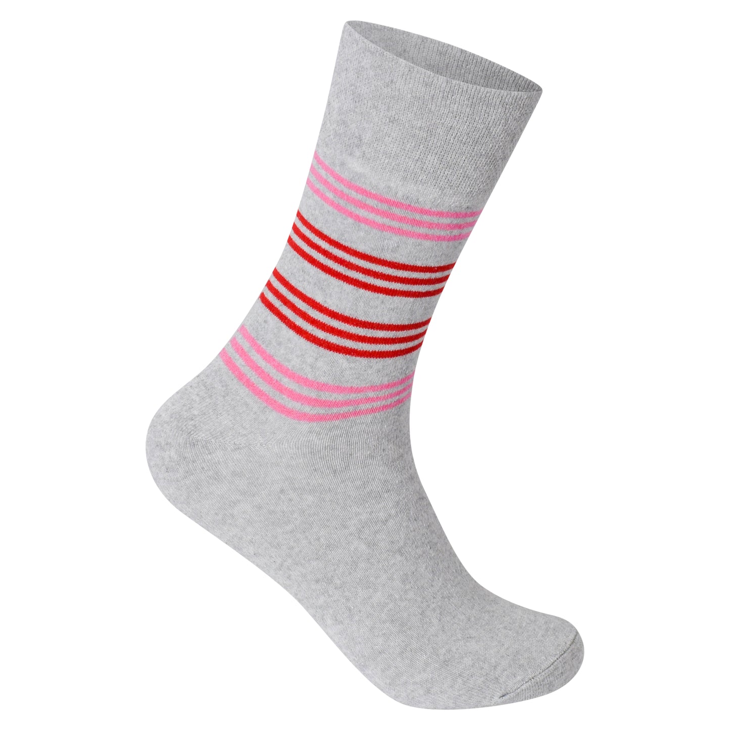 Ladies Non Elastic Diabetic Socks - Grey Patterned (12 Pairs)