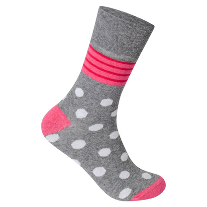 Ladies Non Elastic Diabetic Socks - Grey Patterned (12 Pairs)