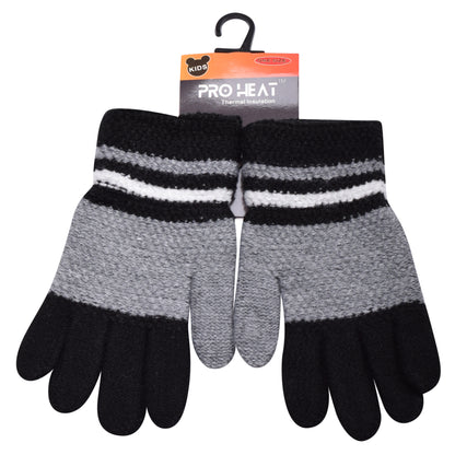 PRO HEAT™ Kids Thermal Magic Gloves - Bold Stripes (Assorted Colours)