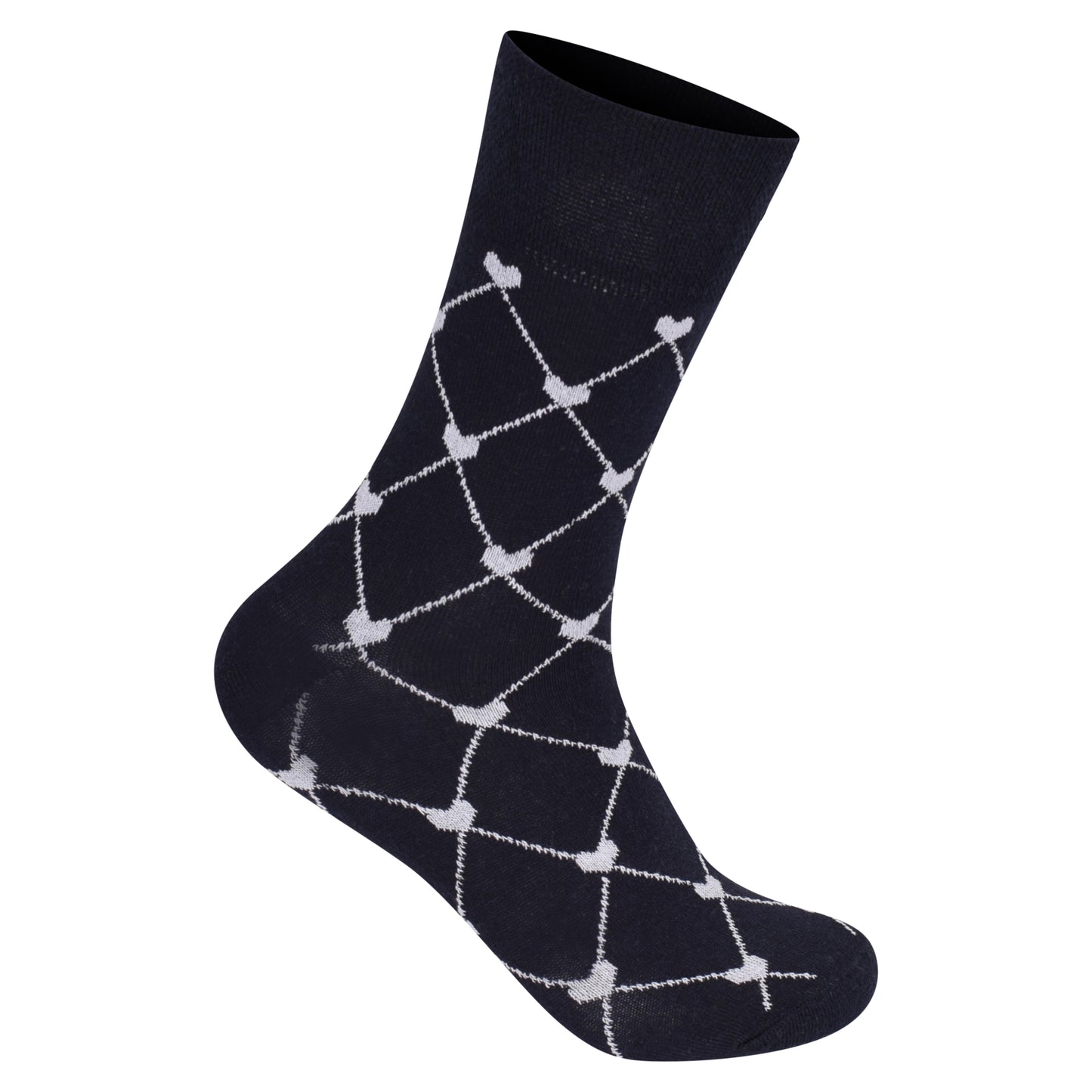 Ladies Non Elastic Diabetic Socks - Connected Hearts Pattern (12 Pairs)